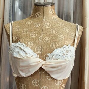 La Perla Cream and White Lace Bra